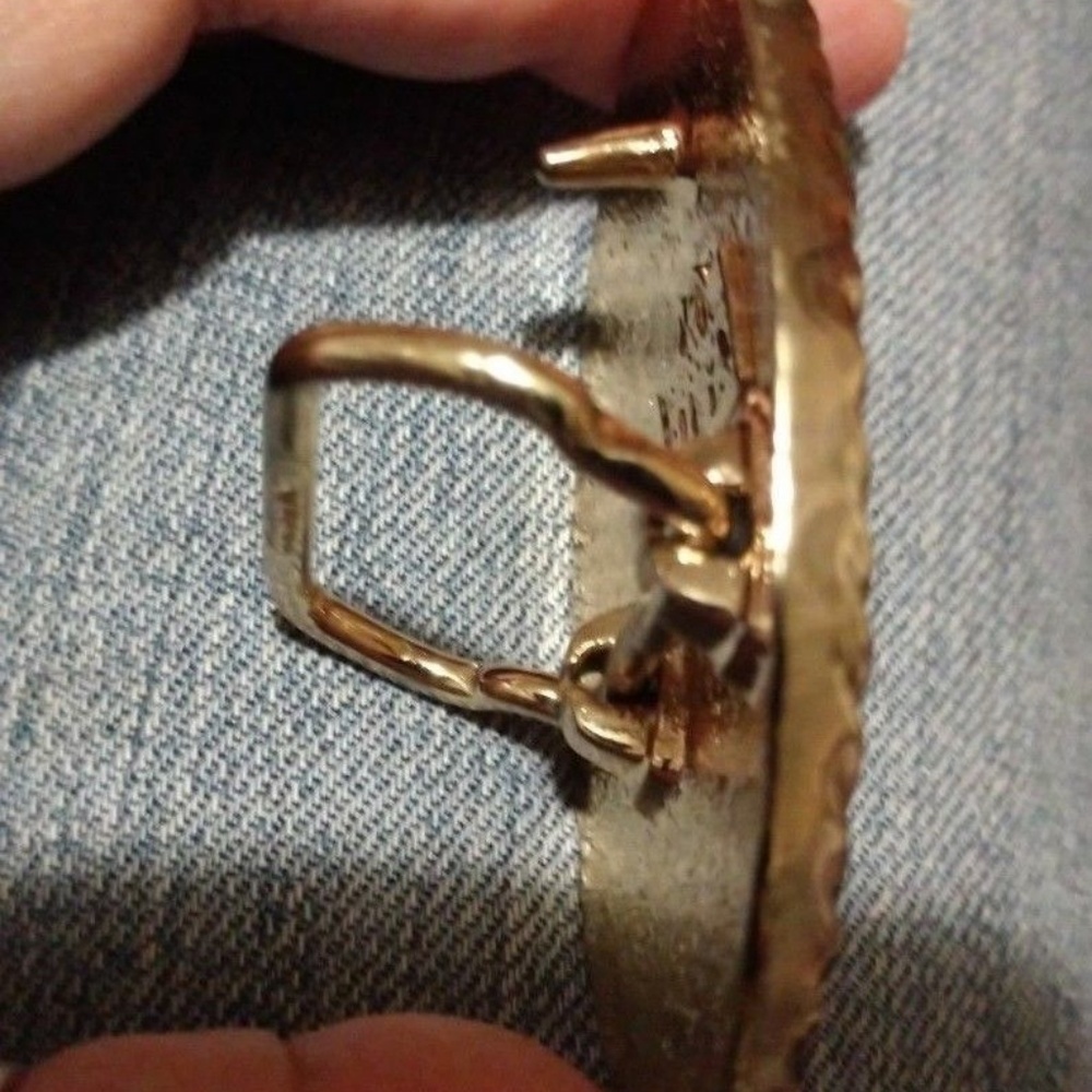 Ladies GOLDWING MOTORCYCLE BELT BUCKLE-Gold/Silver - Picture 7 of 8